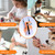 MEKK Nail Drill Kit,35000RPM Electric Nail Drill Professional Electric Nail File with 12PCS Bits,Anti-Shaking Cordless E Filer for Nails with LCD Display,Home & Salon (Orange Blue)