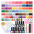PHOENIXY 63 Pcs Gel Nail Polish Kit with U V Light and Drill, 45 Colors Gel Nail Polish with 5 Pcs Base Top Coat Manicure Starter Nail Polish Set Valentine Gifts for Women