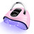 Sunrich UV Gel Nail Lamp 120W LED Nail Light Fast Nail Dryer for Gel Polish Curing with 4 Timers Portable Handle Large Space Automatic Sensor(Pink)
