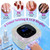 HUGMAPLE Cordless UV LED Nail Lamp with Sparkling Silver Diamond, 72W Rechargeable Nail Dryer for Gel Nails, Fast Curing Light with 4 Timer Settings, Mirror Base, Touch Control for Salon & Home