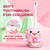 DYCROL Kids U Shaped Electric Toothbrush with 4 Brush Heads, Sonic Toothbrush Kids with 5 Modes, Cartoon Dinosaur 360-Degree Cleaning IPX7 Waterproof Design (6-12 Age (Pink))