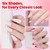Beetles 22 Pcs HEMA-Free Gel Nail Polish Kit with U V Light - 6 Color Pink Black White Red Shiver Glitter Gel Polish Set Timeless Charm Gift-Ready Package Salon Manicure Kit Gifts for Women