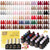 Born Pretty Nude Pink Gel Nail Polish 52Pcs Skin Tone White Beige Khaki Green Burgundy Red Purple Brown Chocolate Gold Silver Shimer Glitter Gel Polish with Glossy Matte Glitter Base Top Coat