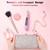 Pro Nail Drill Kit, Electric Nail File with UV Dryer Lamp & LED Light, 10000RPM Low Vibration & Noise, 10 Speeds, 3000mAh Cordless Nail dremel, Toenail Grinder for Manicure Pedicure Home Use, Pink