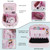 VOFIpremiAm Nail Polish Organizer Case Fits 1 Nail Lamp and 50 Bottles,Waterproof Nail Organizers and Storage with Side Pockets for Nail Polish Remover,Manicure Tools (Patented,Bag Only)-Pale Pink