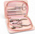 Beauty Power 9 in 1 Professional Manicure Pedicure Set - Stainless Steel Nail Clippers, Nano File, Cuticle Nipper, Scissors, Tweezers, Travel PU Leather Case for Men & Women - Gift Idea - Pink