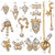 HNUIX Nail Charms and Gems - Gold Copper Zircon, Multiple Shapes Dangle, Metal Jewelry Rhinestones for Nails 22Pieces