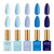 APRÉS Gel Couleur Combo Set, 5 Color Gel Nail Polish, Bright Nude Pastel Colors with Brush-X Nail Art Brush, 2024 Edition (Sky to Sea)