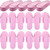 JenPen 60 Pairs Disposable Pedicure Slippers Foam Spa Pedi Flip Flops Bulk Foldable Pedicure Slippers Sandals Shoes for Guest Women Men Salon Spa Hotel Shower Foot Nail Party Supplies(Pink)