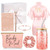 Irenare Bridesmaid Proposal Gifts Set Robes Makeup Bag Cup Cards Hair Tie Bracelet Diamond Pen Bridesmaid Gift Box(Pink,24 Pcs)