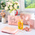 Irenare Bridesmaid Proposal Gifts Set Robes Makeup Bag Cup Cards Hair Tie Bracelet Diamond Pen Bridesmaid Gift Box(Pink,24 Pcs)