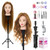 Mannequin Head with 80% Real Human Hair with Tripod Stand - 28" Cosmetology Manikin Doll Head for Hair Styling, Hairdressing Training Head for Braiding Practice Suitable for Hair Extensions