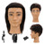 Sirydtm 12" Male Mannequin Head with 100% Real Human Hair for Barber Exam & Styling Practice Training, Professional Haircut Manikin Doll Head with Free Clamp Stand, Deep Black