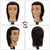 Sirydtm 12" Male Mannequin Head with 100% Real Human Hair for Barber Exam & Styling Practice Training, Professional Haircut Manikin Doll Head with Free Clamp Stand, Deep Black