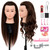 Neverland Beauty & Health 28Inch 60% Real Hair Mannequin Head,Doll Head for Hair Styling Braiding Curling,Cosmetology Mannequin Head with Hair with Table Clamp Hair Styling Set(Dark Brown)