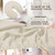 LONDON LINENS Pack of 2 Soft Microfiber Massage Table Sheets 3 Piece Set - Includes Massage Table Cover, Massage Fitted Sheet, and Massage Face Rest Cover (Cream)