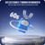 RexCodar Ultrasonic Kid's U-Shaped Electric Toothbrush, IPX7 Waterproof, Five Cleaning Modes, Cartoon Astronaut, 60S Smart Reminder (2-6 Age (Blue))