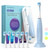 FUMEIKANG Kids Electric Toothbrushes Sonic Rechargeable Tooth Brush Gifts for Boys and Girls Smart Timer Power Toothbrush - Blue 3 4 5 6 7 8 9 10 11 12 (Blue)