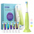 FUMEIKANG Kids Electric Toothbrushes Sonic Rechargeable Tooth Brush Gifts for Boys and Girls Smart Timer Power Toothbrush - 3 4 5 6 7 8 9 10 11 12 (Green)