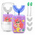 Geacker Kids Electric Toothbrush, U Shaped Toothbrush Kids Sonic Automatic Brush with Cup 5 Brush Head 6 Clean Modes IPX7 Waterproof Mermaid Design Rechargeable Smart Timer for Children 8-13