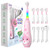SEAGO Kids Electric Toothbrushes Rechargeable, Toddler Electric Toothbrush with Magnetic Charging, LED Observing Light, 8 Toothbrush Heads for Ages 2-4-6 Boys Girls (Pink)