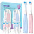 FUMEIKANG Kids Electric Toothbrushes 2 Pack Smart Sonic Toothbrush for Boys and Girls 3 4 5 6 7 8 9 10 11 12 (Blue+Pink, 2 Pack)