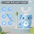 PVOGRT Kids Electric U Shaped Toothbrush - Axolotl Kids Sonic Toothbrush with 6 Brush Head Automatic 6 Cleaning Modes Full Mouth Cleaning-Blue