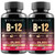 VITBOOST B12 Methylcobalamin with Hyaluronic Acid, Collagen, and Folate – 25000 mcg Supplement Enhance Absorption & Boost Energy | Gluten-Free, Made in USA, B1, B2, B3, B6, B7 Complex - Pack of 2