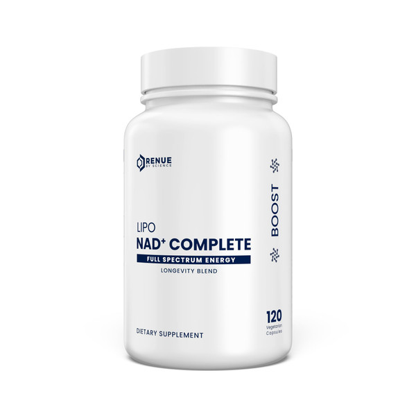 Renue By Science NAD+ Complete | 120 Liposomal NAD Supplement Capsules with NMN, NR & Trigonelline - 310mg NMN & 160mg NAD per Serving | Bioavailable Formula for Increased Absorption | Made in the USA