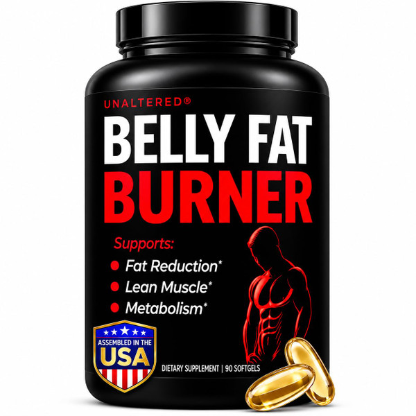 UNALTERED Belly Fat Burner for Men - Natural Weight Loss Pills to Support Reduced Body Fat, Preservation of Lean Muscle Mass, and a Healthy Metabolism - CLA Dietary Supplement - 90 Softgel Capsules