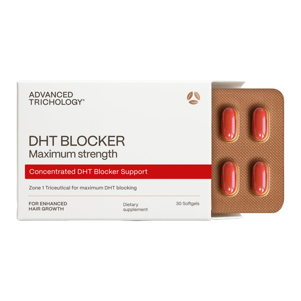 Advanced Trichology DHT Blocker Maximum Strength | Hair Growth Supplement with Saw Palmetto & Pumpkin Seed Oil for Women & Men | Trichologist-Developed | 30 Day Supply