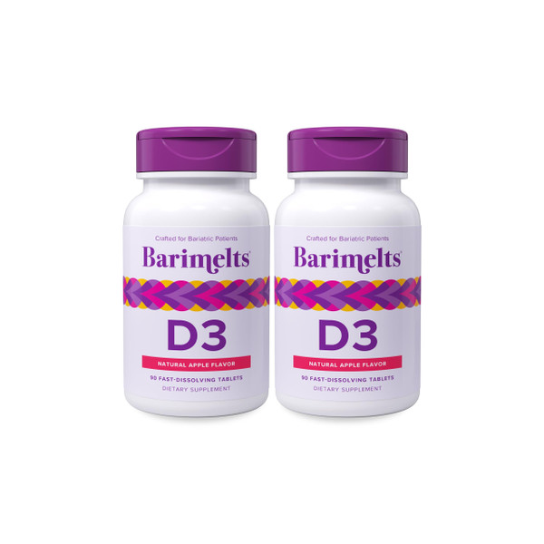 BariMelts Vitamin D3 5000 IU, 180 Fast-Dissolving Tablets (6-Month Supply), Bariatric Vitamins for Women, Natural Apple Flavor​