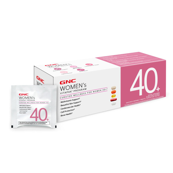 GNC Women’s 40+ Vitapak, 5-in-1 Multivitamin Pack, Healthy Hormones, Brain Health, Metabolism, Bone Strength, Edible Dietary Supplement, 30 Servings