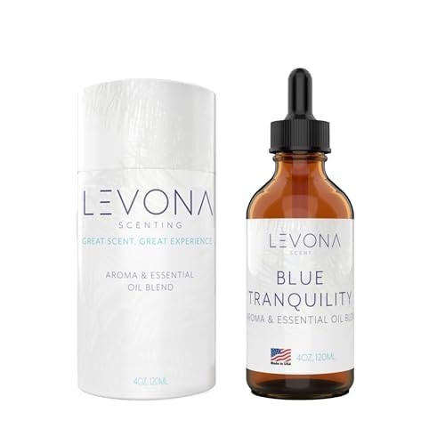 Levona Scent Essential Oils - Scents for Home, Hotel & Office Use - Perfect for Home Diffuser & Humidifiers - Aroma Fragrance Oil, Ideal for Massage, Relaxation, and Spa - Blue Tranquility, 120ml