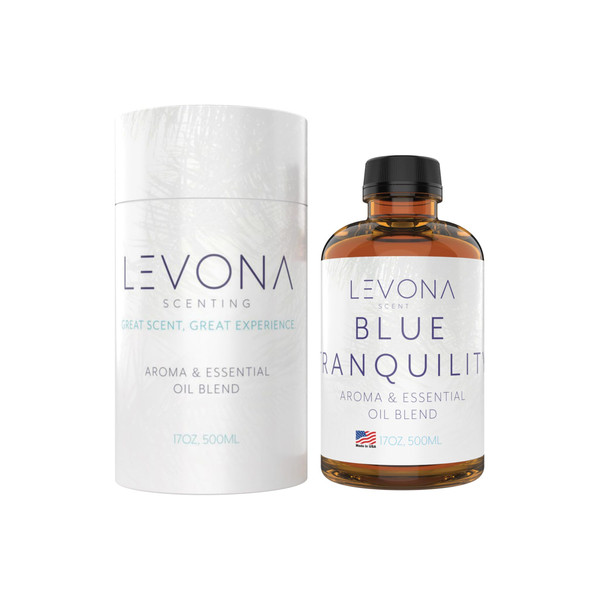 Levona Scent Pure Essential Oils: Blue Tranquility Aromatherapy Oils - Home Luxury Scents for Diffusers For Home, Hotel & Office - Scented Fragrance Oil Blends - Essential oil for Humidifiers - 500 Ml