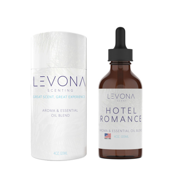 Levona Scent Essential Oil - Aroma for Home, Office, Hotel & Spa, Ideal for Humidifiers & Diffusers, Fragrance with Grapefruit Peel, Fresh Lemon, Litsea - 120ml / 4 fl oz, Hotel Romance
