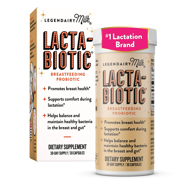 Legendairy Milk Lacta-Biotic Breastfeeding Probiotic | Lactation Supplements | Breast and Gut Health for Mom and Infant Immune Health for Baby | Daily Supplement for Healthy Lactation | 30 Count