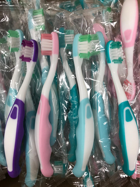 Children's Soft Toothbrushes, Assorted Colors, Individually Wrapped, 72/Pack