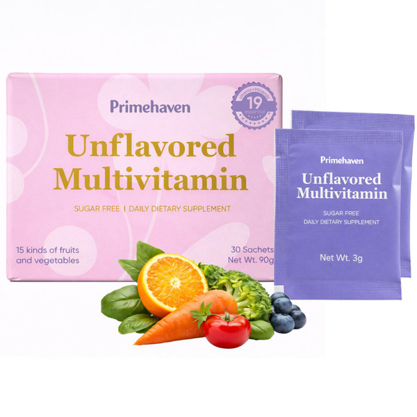 Peehss Vitamin Powder - Unflavored Multivitamin, with 19 Vitamins & Minerals, Fruit & Veggie Blend, Sugar-Free, 30 Stick Packs