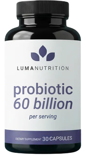 Luma Nutrition Probiotics 60 Billion CFU Per Serving with Prebiotics - Probiotics for Women and Men - Formulated for Digestive Enzyme Health - Vegan & Gluten-Free - 60 Capsules