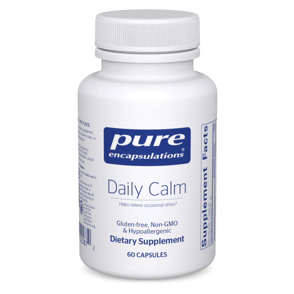 Pure Encapsulations Daily Calm - Vegan Stress & Sleep Support* Supplement - Contains Ashwagandha, Saffron, GABA & L-Theanine - Non-GMO, Soy-Free & Gluten-Free - 60 Capsules