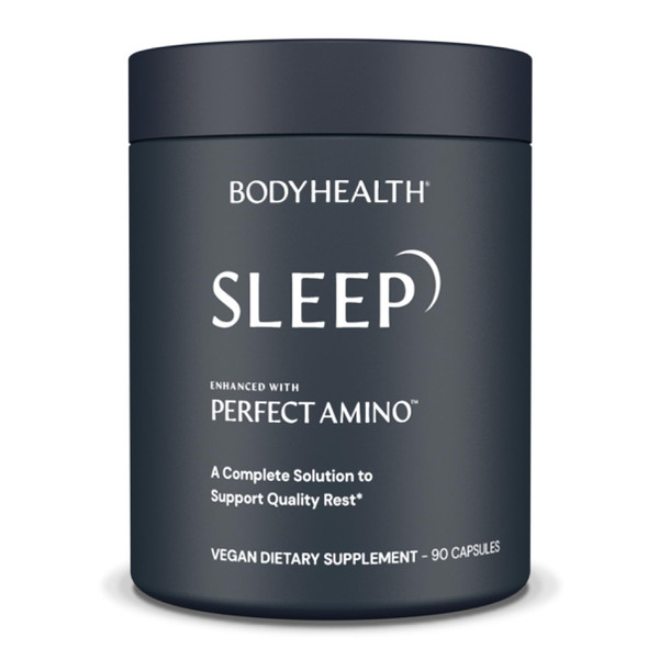 BodyHealth Sleep, Sleep Aid and Supplement for Adults with 3 mg Melatonin, Non-Habit Forming Pills Enhanced with PerfectAmino - 90 Capsules