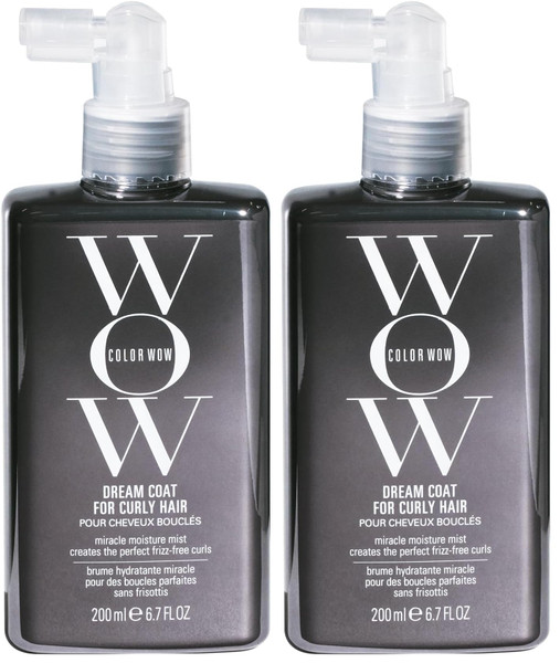 COLOR WOW Dream Coat for Curly Hair – Frizz-Free Curls Made Easy,Moisture-Boosting Spray,Curl-Enhancing Formula,(Pack of 2)