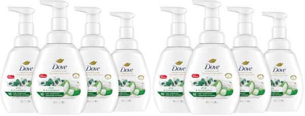 Dove Foaming Hand Wash Aloe & Eucalyptus Protects Skin from Dryness,More Moisturizers than the Leading Ordinary Hand Soap,10.1 oz,(Pack of 8)