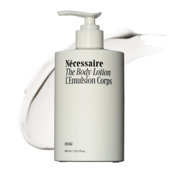 Nécessaire The Body Lotion Hinoki – Multi-Peptide Moisturizer - Firming Body Lotion for Women + Men. 2.5% Niacinamide. Dermatologist-Tested, Vegan. Hypoallergenic for Sensitive Skin. 15.2oz