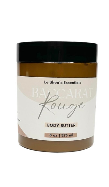 LE SHEA Baccarat Rouge Body Butter Red Bottle Version Inspired Fragrance Type, Shea, Mango, Vitamin E Oil, Skin Care Moisturizer, Plant Based Dry Cracked Hands Feet Bold Scent 8 oz