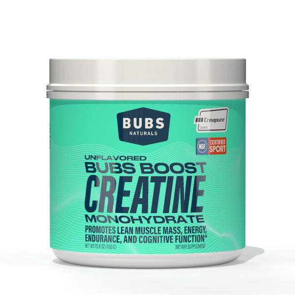 BUBS Boost Creatine Monohydrate – 90 Servings | 5g Creapure® Creatine Powder | NSF Certified for Sport | Supports Strength, Power & Performance | Unflavored, No Fillers