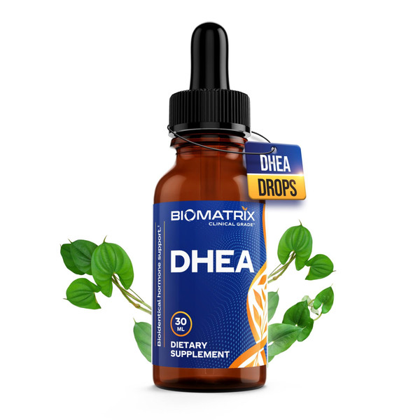 BioMatrix DHEA Liquid Drops – 3X Absorption of Capsules or Tablets – Adjustable Alternative to DHEA 50 mg and DHEA 100 mg – Micronized DHEA Supplement for Men and Women 30 ml, 500 Servings