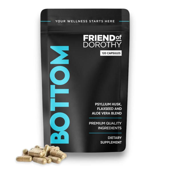 FRIEND OF DOROTHY - Bottom Fiber Supplement for Effortless Prep Time - Helps Promote Digestive Regularity - Psyllium Husk Based - for Men Who Bottom, 120 Capsules