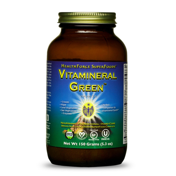 HEALTHFORCE SUPERFOODS Vitamineral Green - Mineral Supplement for Immune & Thyroid Support - Green Powder Supplement with Ingredients from the Land - Gluten-Free & Vegan - 150 Grams